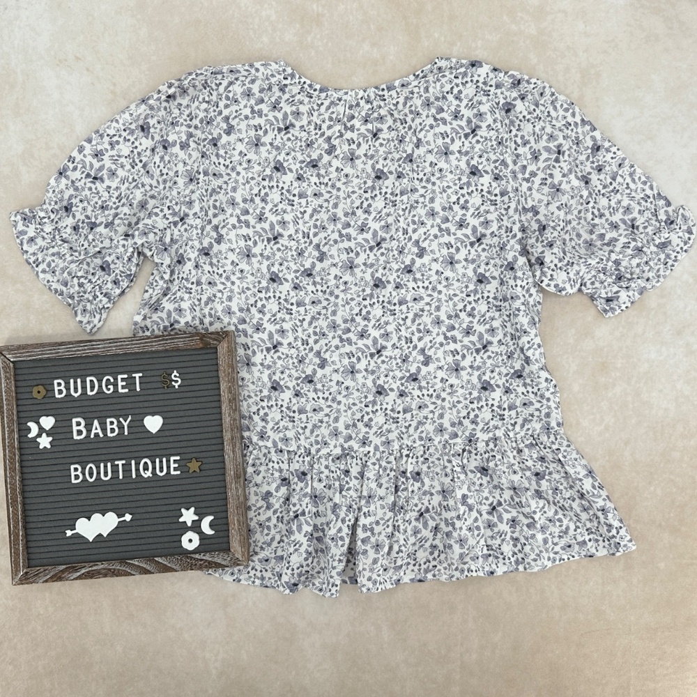 New Rylee + Cru Blue Floral Maddy Blouse - Picture 2 of 2